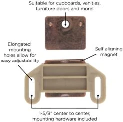 Hickory Hardware Pack Of (25) - 2" Long Zinc Magnetic Magnetic Cabinet Catches / Latches White 12 Hickory Hardware Pack Of (25) - 2" Long Zinc Magnetic Magnetic Cabinet Catches / Latches White -Cabinet Hardware Store hickory hardware p110 25pack alternate image 1590