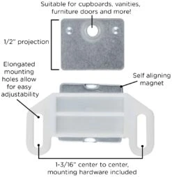 Hickory Hardware Pack Of (25) - 2" Long Zinc Magnetic Magnetic Cabinet Catches / Latches White 14 Hickory Hardware Pack Of (25) - 2" Long Zinc Magnetic Magnetic Cabinet Catches / Latches White -Cabinet Hardware Store hickory hardware p110 25pack alternate image 1592