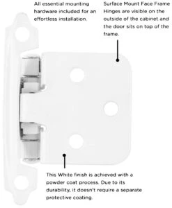 Hickory Hardware (25) Pairs - Inset Traditional Cabinet Door Hinges With 94 Degree Opening Angle -Total 50 Chrome -Cabinet Hardware Store hickory hardware p144 25pack alternate image 1636