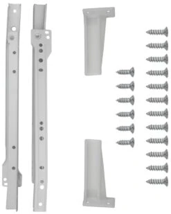 Hickory Hardware (5) Pairs - 20 Inch 3/4 Extension Bottom Mount Euro Slide Drawer Slides With 75 Pound Weight Capacity And Self Closing - Total 10 White 7 Hickory Hardware (5) Pairs - 20 Inch 3/4 Extension Bottom Mount Euro Slide Drawer Slides With 75 Pound Weight Capacity And Self Closing - Total 10 White -Cabinet Hardware Store hickory hardware p1700 20 5pack alternate image 1658