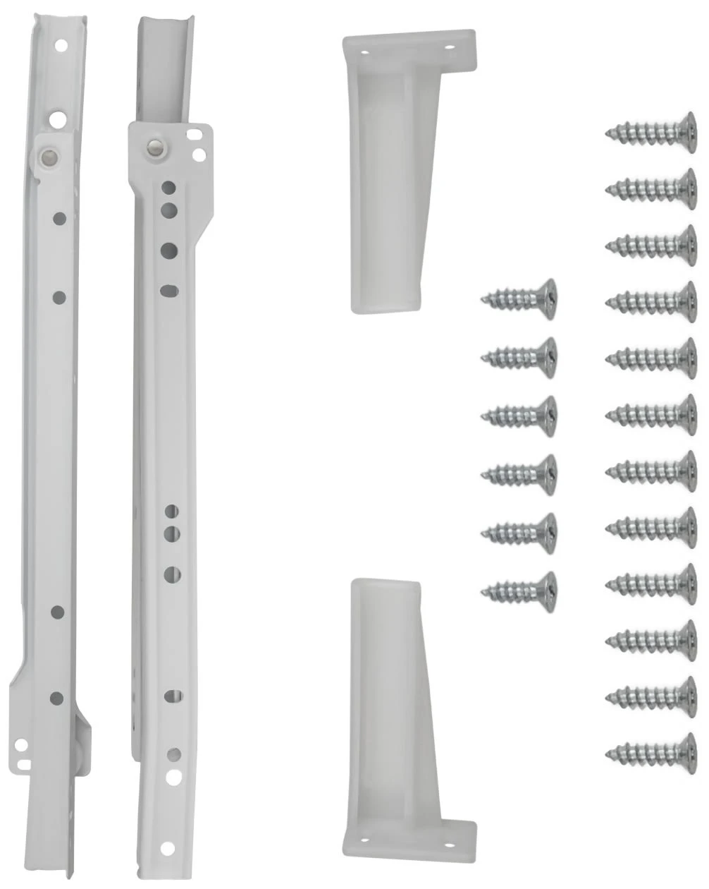 Hickory Hardware (5) Pairs - 20 Inch 3/4 Extension Bottom Mount Euro Slide Drawer Slides With 75 Pound Weight Capacity And Self Closing - Total 10 White 4 Hickory Hardware (5) Pairs - 20 Inch 3/4 Extension Bottom Mount Euro Slide Drawer Slides With 75 Pound Weight Capacity And Self Closing - Total 10 White - Image 2