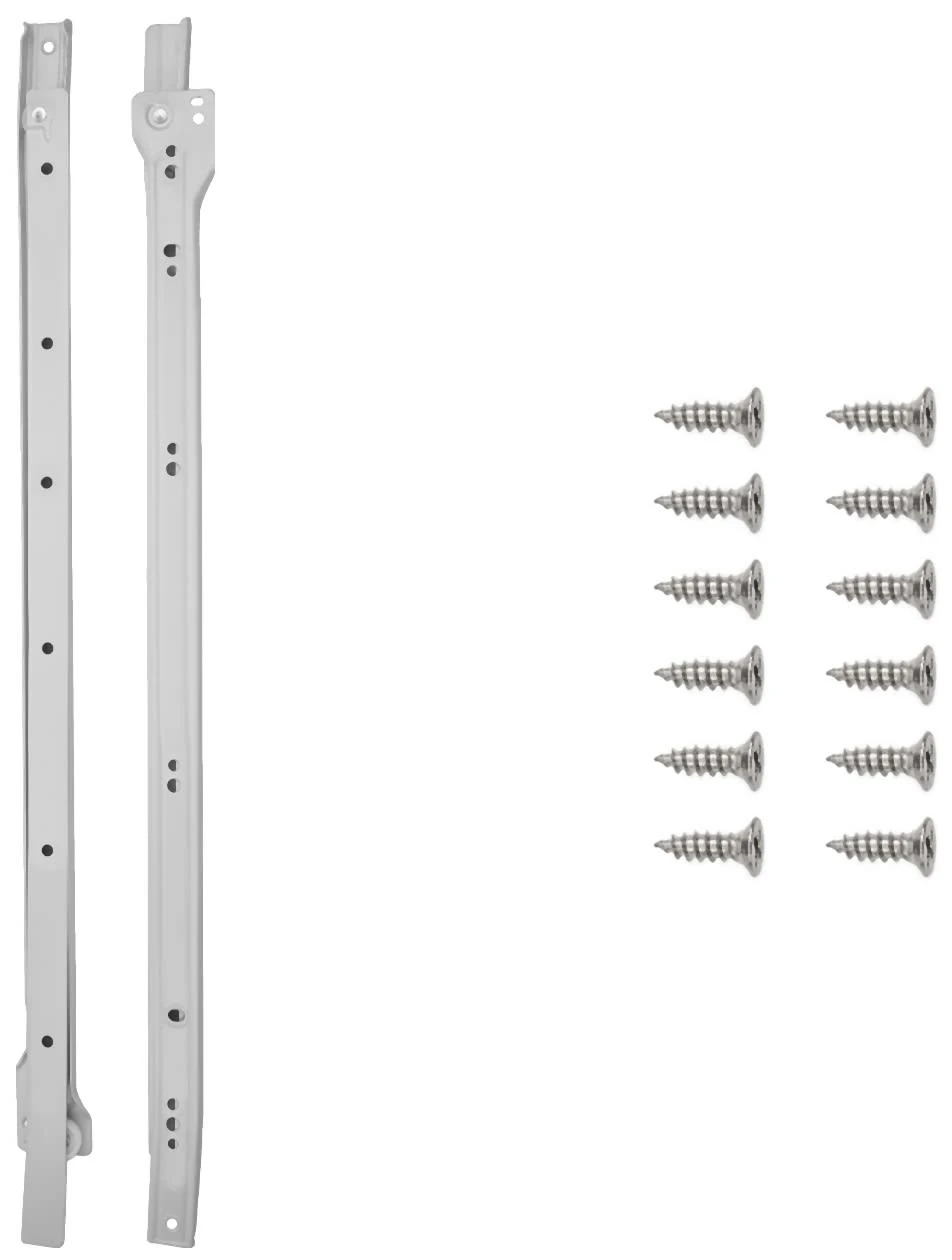 Hickory Hardware (5) Pairs - 12 Inch 3/4 Extension Side Mount Euro Slide Drawer Slides With 75 Pound Weight Capacity And Self Closing - Total 10 White 4 Hickory Hardware (5) Pairs - 12 Inch 3/4 Extension Side Mount Euro Slide Drawer Slides With 75 Pound Weight Capacity And Self Closing - Total 10 White - Image 2