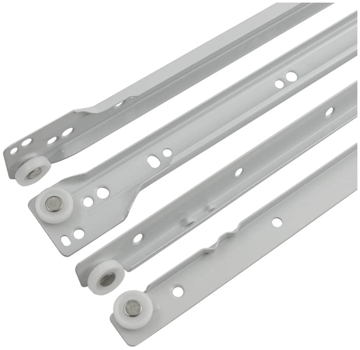 Hickory Hardware (5) Pairs - 18 Inch 3/4 Extension Side Mount Euro Slide Drawer Slides With 75 Pound Weight Capacity And Self Closing - Total 10 White 3 Hickory Hardware (5) Pairs - 18 Inch 3/4 Extension Side Mount Euro Slide Drawer Slides With 75 Pound Weight Capacity And Self Closing - Total 10 White