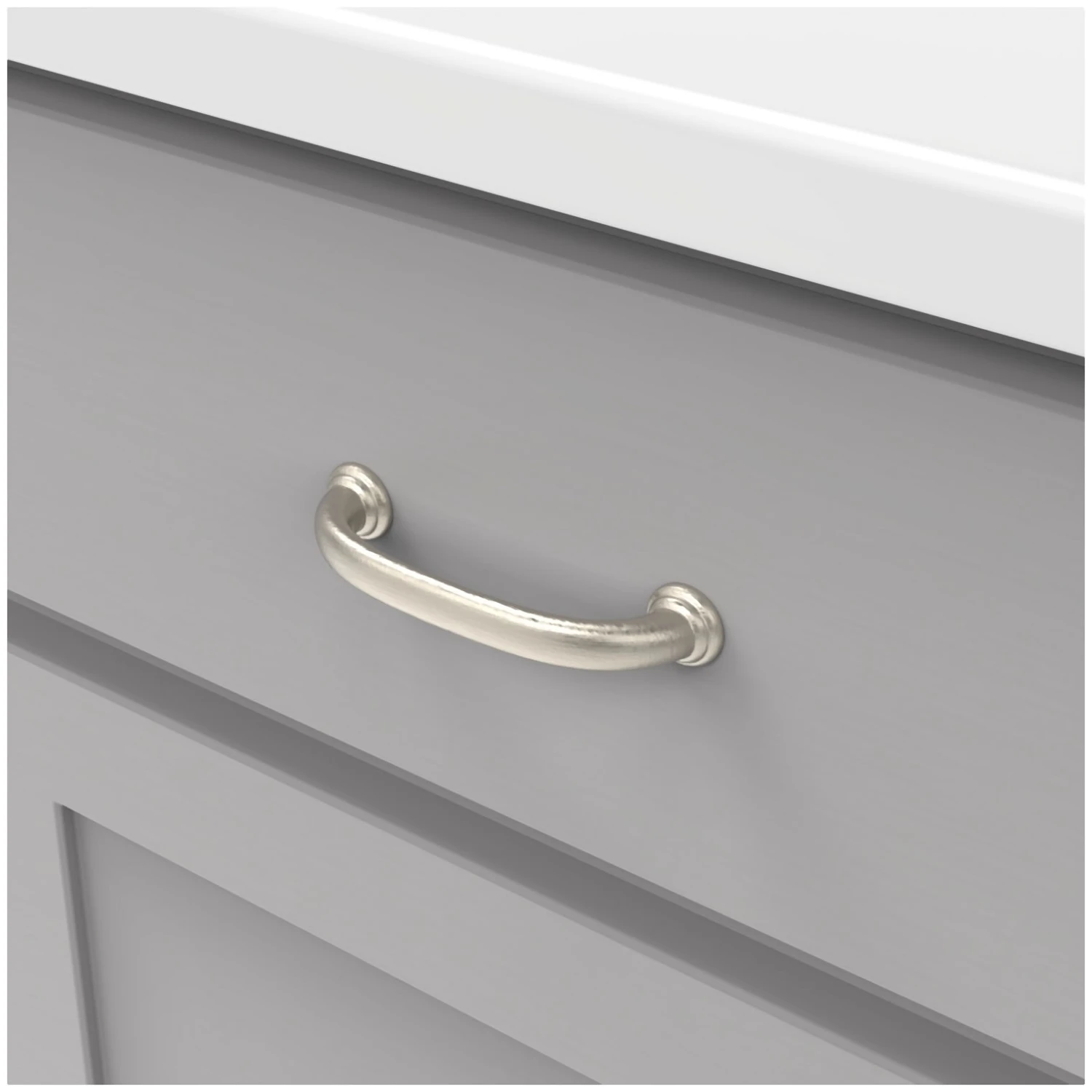 Hickory Hardware Zephyr Pack Of (10) 3-3/4 Inch Center To Center Handle Cabinet Pull Satin Nickel 10 Hickory Hardware Zephyr Pack Of (10) 3-3/4 Inch Center To Center Handle Cabinet Pull Satin Nickel - Image 8