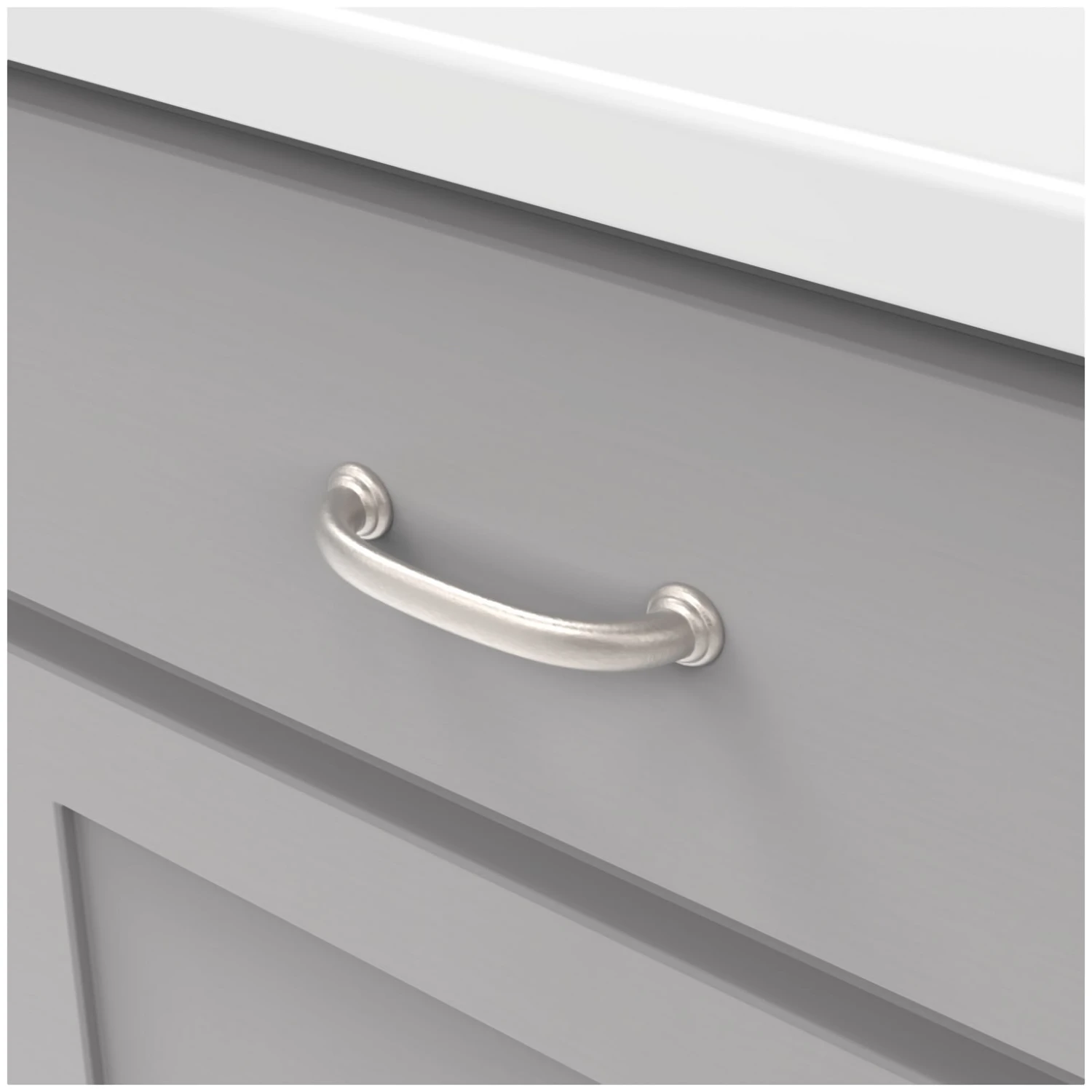 Hickory Hardware Zephyr Pack Of (10) 3-3/4 Inch Center To Center Handle Cabinet Pull Satin Nickel 12 Hickory Hardware Zephyr Pack Of (10) 3-3/4 Inch Center To Center Handle Cabinet Pull Satin Nickel - Image 10