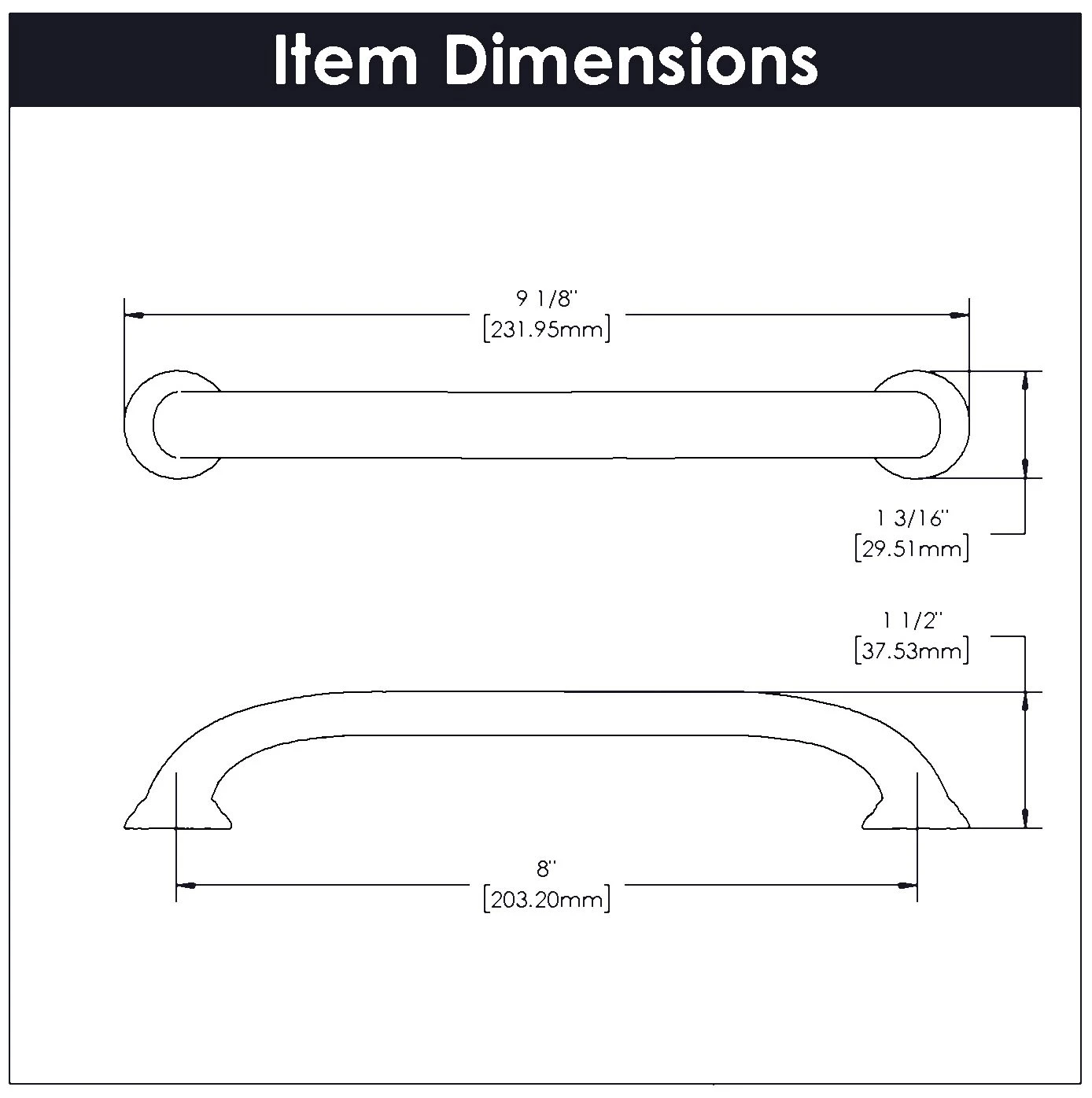 Hickory Hardware Zephyr Pack Of (5) 8 Inch Center To Center Handle Cabinet Pull Oil-Rubbed Bronze Highlighted 5 Hickory Hardware Zephyr Pack Of (5) 8 Inch Center To Center Handle Cabinet Pull Oil-Rubbed Bronze Highlighted - Image 3