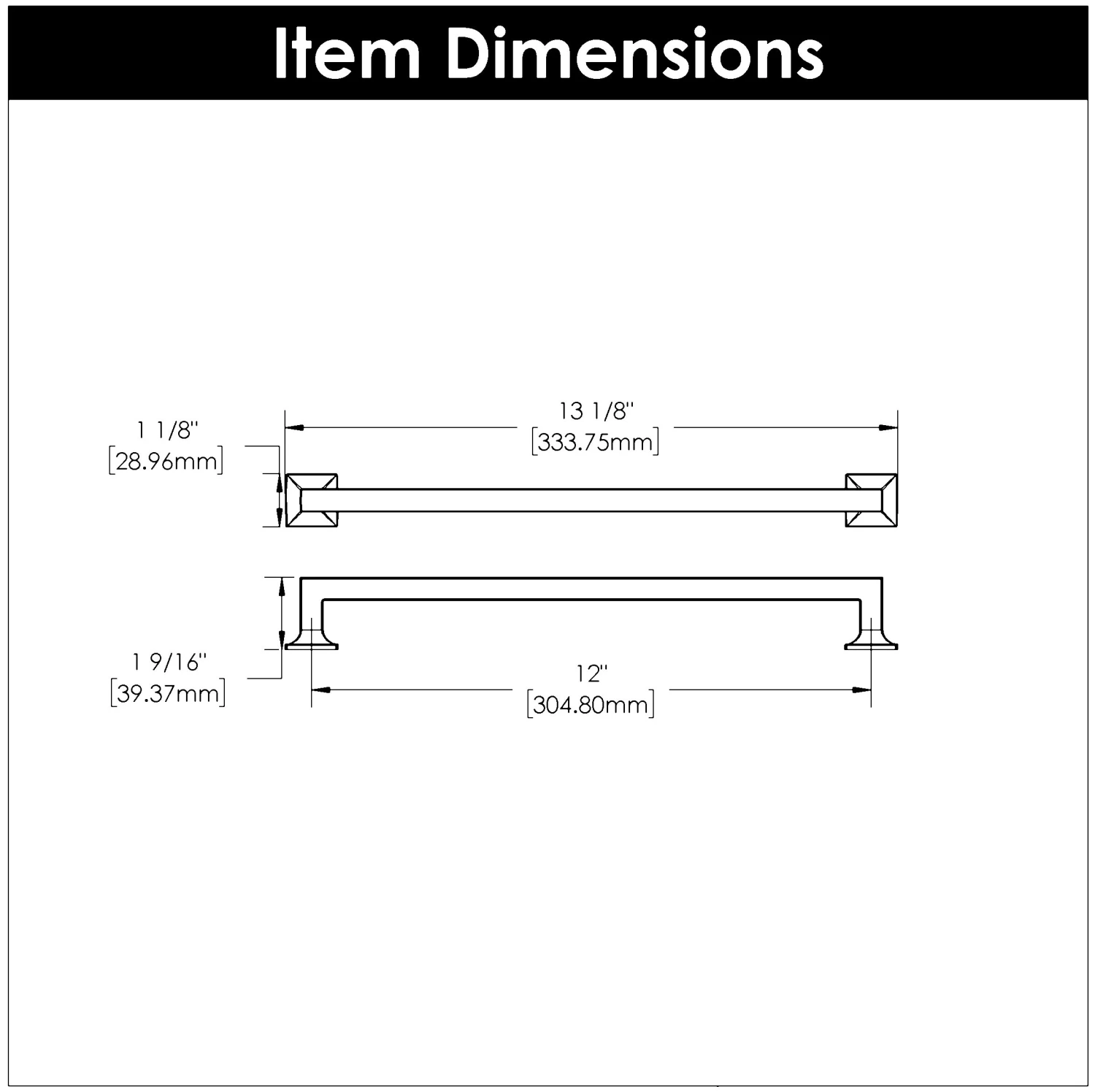 Hickory Hardware Studio Pack Of (5) 12 Inch Center To Center Handle Cabinet Pull Matte Black 5 Hickory Hardware Studio Pack Of (5) 12 Inch Center To Center Handle Cabinet Pull Matte Black - Image 3