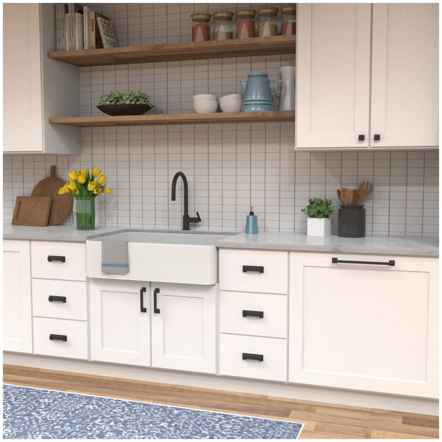 Hickory Hardware Studio Pack Of (5) 12 Inch Center To Center Handle Cabinet Pull Matte Black 12 Hickory Hardware Studio Pack Of (5) 12 Inch Center To Center Handle Cabinet Pull Matte Black - Image 10