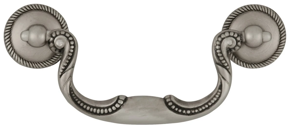 Hickory Hardware Manor House Pack Of (10) 3-1/2 Inch Center To Center Drop Cabinet Pull Silver Stone 4 Hickory Hardware Manor House Pack Of (10) 3-1/2 Inch Center To Center Drop Cabinet Pull Silver Stone - Image 2