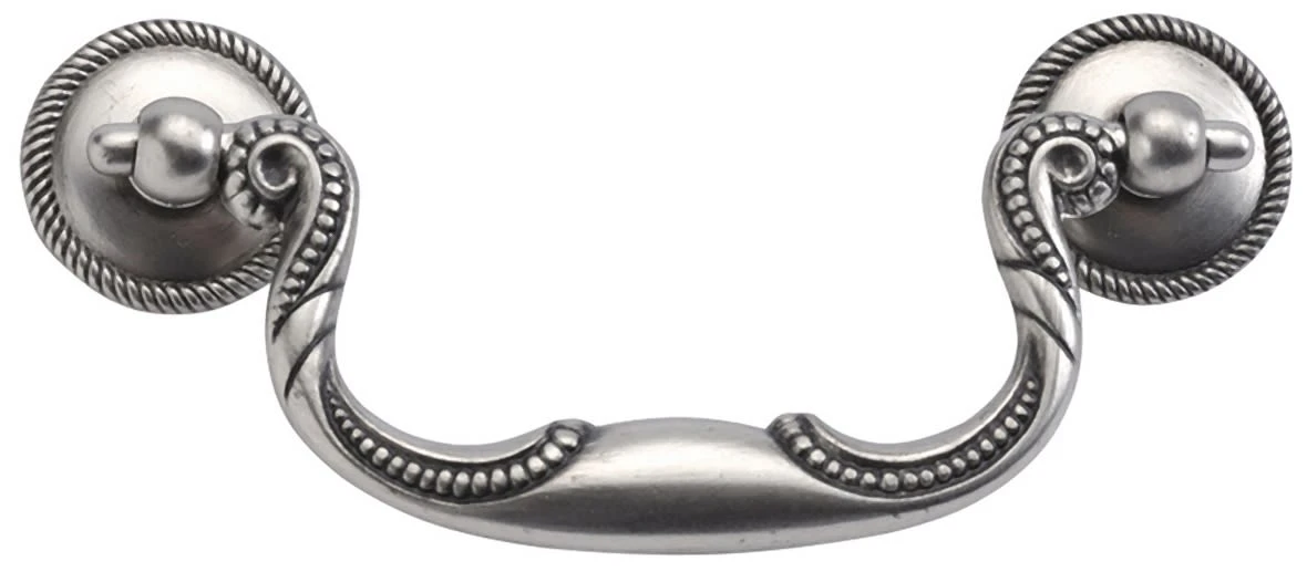 Hickory Hardware Manor House Pack Of (10) 3-1/2 Inch Center To Center Drop Cabinet Pull Silver Stone 3 Hickory Hardware Manor House Pack Of (10) 3-1/2 Inch Center To Center Drop Cabinet Pull Silver Stone