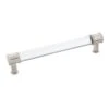 Hickory Hardware Midway 6-5/16 Inch (160mm) Center To Center Clear Acrylic Bar Cabinet Handle / Drawer Pull Crysacrylic With Satin Nickel -Cabinet Hardware Store hickory hardware p3702 casn 3892786