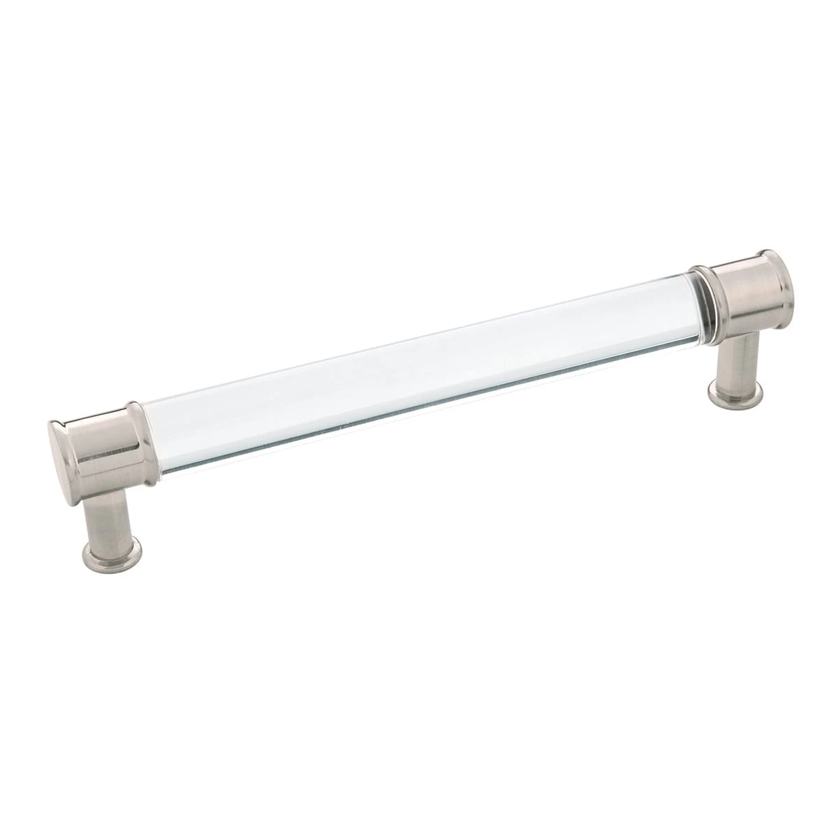 Hickory Hardware Midway 6-5/16 Inch (160mm) Center To Center Clear Acrylic Bar Cabinet Handle / Drawer Pull Crysacrylic With Satin Nickel 3 Hickory Hardware Midway 6-5/16 Inch (160mm) Center To Center Clear Acrylic Bar Cabinet Handle / Drawer Pull Crysacrylic With Satin Nickel