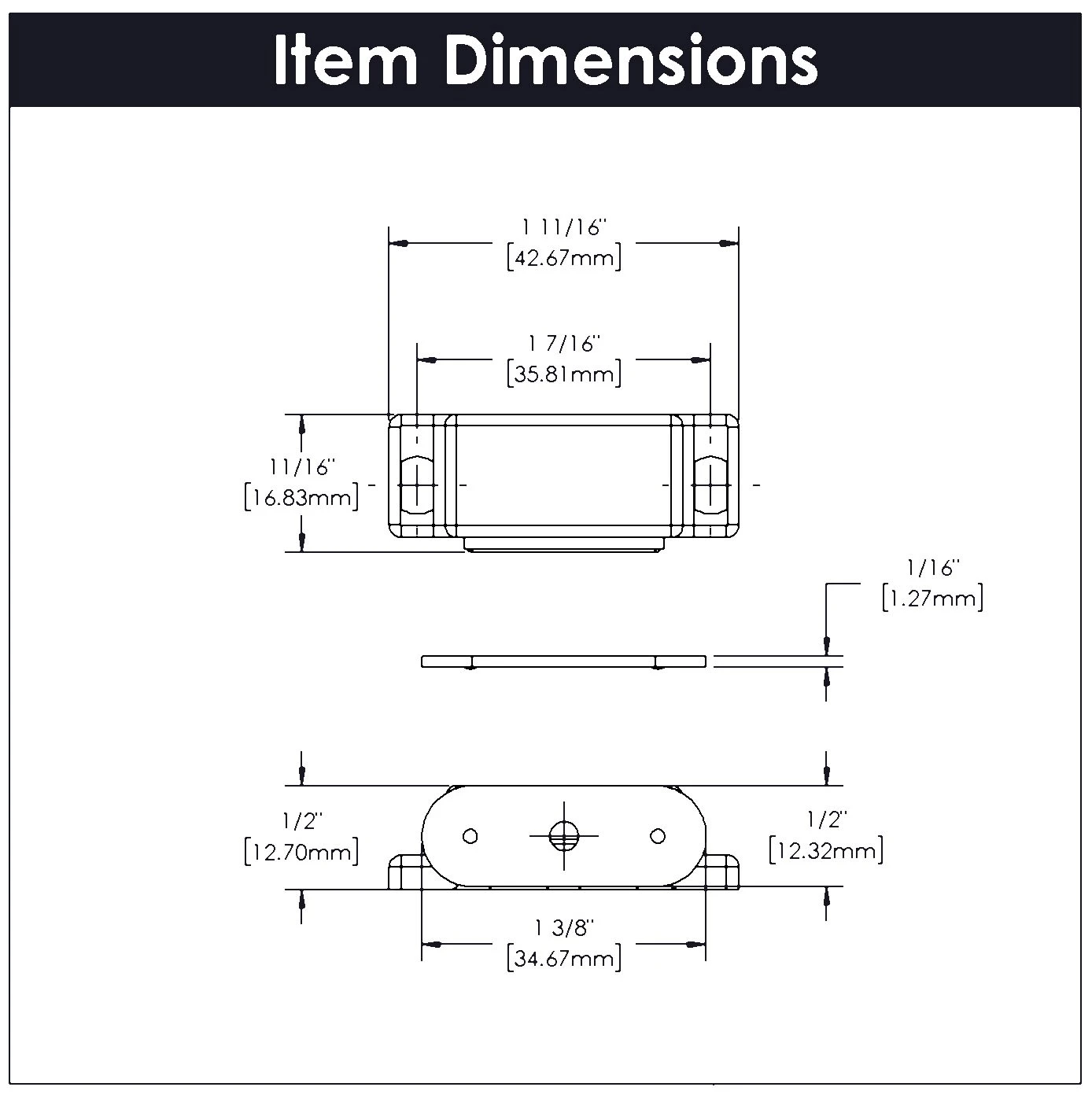 Hickory Hardware Pack Of (25) - 1-7/16" Center To Center Zinc Magnetic Cabinet Catch White 5 Hickory Hardware Pack Of (25) - 1-7/16" Center To Center Zinc Magnetic Cabinet Catch White - Image 3