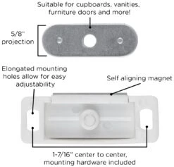 Hickory Hardware Pack Of (25) - 1-7/16" Center To Center Zinc Magnetic Cabinet Catch White 14 Hickory Hardware Pack Of (25) - 1-7/16" Center To Center Zinc Magnetic Cabinet Catch White -Cabinet Hardware Store hickory hardware p650 25pack alternate image 3190