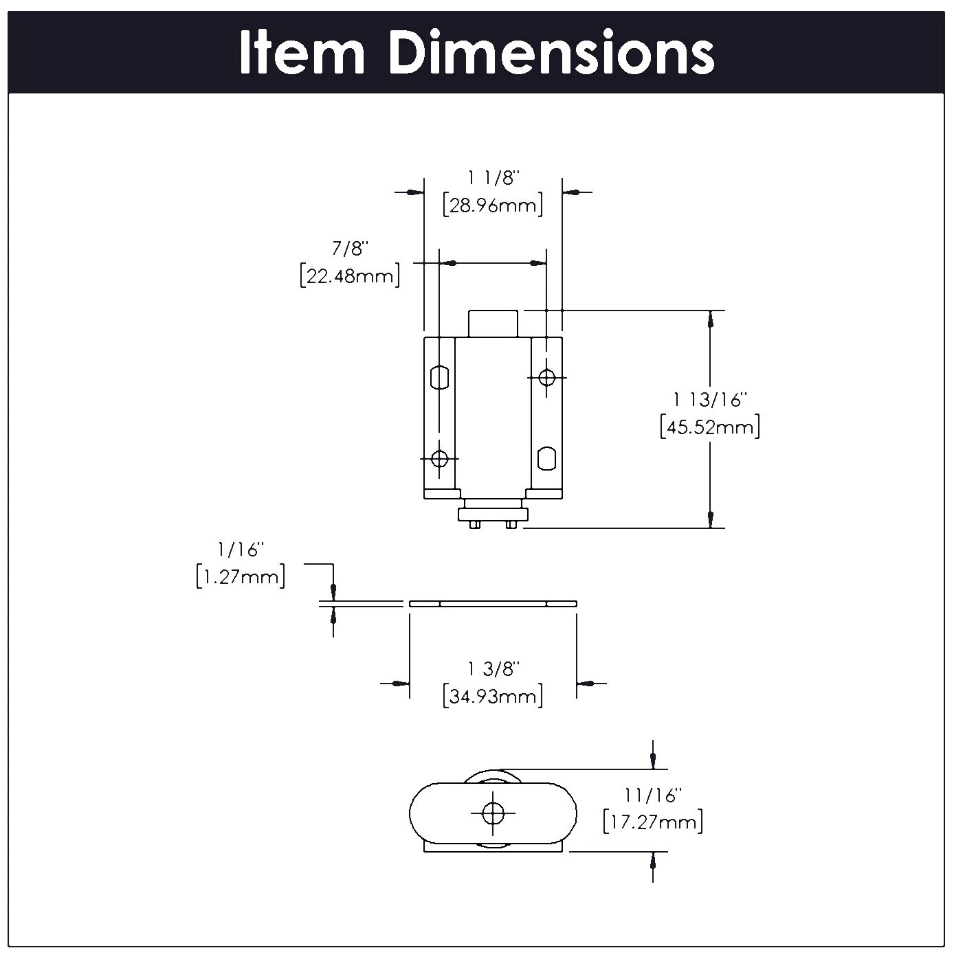 Hickory Hardware Pack Of (25) - 7/8" Center To Center Magnet Touch Cabinet Catch White 5 Hickory Hardware Pack Of (25) - 7/8" Center To Center Magnet Touch Cabinet Catch White - Image 3