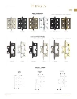 Schaub And Company PACK Of 10 - Solid Brass Mortise 2" X 3/4" Cabinet Hinges With Ball Tip Finials - 10 Pack Distressed Nickel -Cabinet Hardware Store hinges