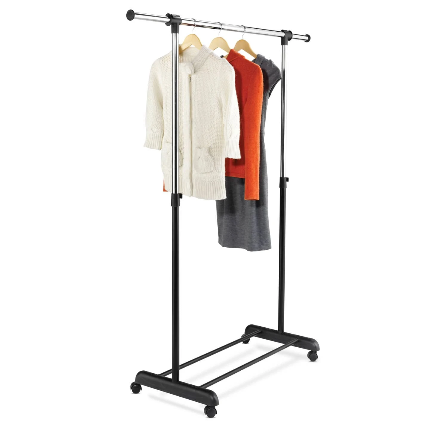 Honey-Can-Do Expandable Garment Rack Chrome / Black 3 Honey-Can-Do Expandable Garment Rack Chrome / Black