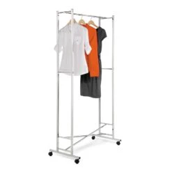 Honey-Can-Do Garment Rack With Square Tubing Chrome