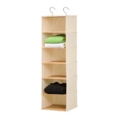 Honey-Can-Do Six Shelf Hanging Vertical Closet Organizer Bamboo