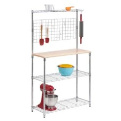 Honey-Can-Do Urban Baker's Rack With Two Shelves Chrome