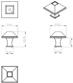 Jeffrey Alexander Tahoe 1-1/4 Inch Square Cabinet Knob Distressed Oil Rubbed Bronze -Cabinet Hardware Store jeffrey alexander 602s alternate image 1470