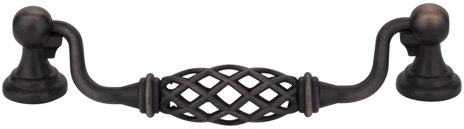 Jeffrey Alexander Tuscany 5-1/16" (128mm) Center To Center Drop Handle Birdcage Cabinet Handle / Drawer Pull Distressed Antique Silver 6 Jeffrey Alexander Tuscany 5-1/16" (128mm) Center To Center Drop Handle Birdcage Cabinet Handle / Drawer Pull Distressed Antique Silver - Image 4