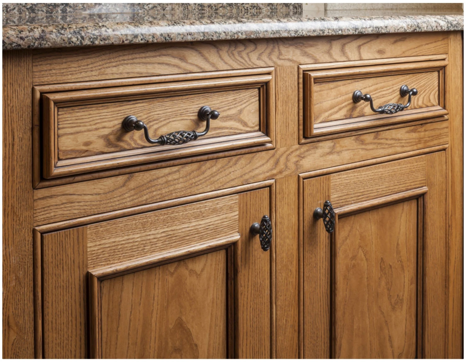 Jeffrey Alexander Tuscany 5-1/16" (128mm) Center To Center Drop Handle Birdcage Cabinet Handle / Drawer Pull Distressed Antique Silver 9 Jeffrey Alexander Tuscany 5-1/16" (128mm) Center To Center Drop Handle Birdcage Cabinet Handle / Drawer Pull Distressed Antique Silver - Image 7