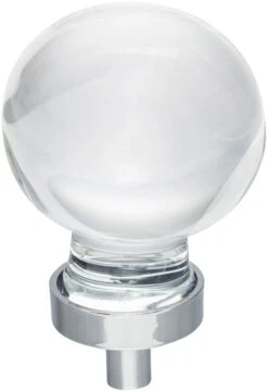 Jeffrey Alexander Harlow 1-3/8 Inch Vintage Glam Sphere Glass Ball Cabinet Knob / Drawer Knob Polished Chrome