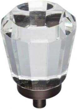 Jeffrey Alexander Harlow 1-1/4" Vintage Glam Faceted Glass Cabinet Knob / Drawer Knob Brushed Oil Rubbed Bronze