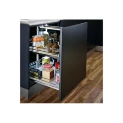 Kessebohmer 11" Wide Trays For 24" To 32" Base Pull Out Cabinet Kit Chrome / Maple -Cabinet Hardware Store kessebohmer base11 kit alternative image 28