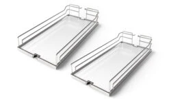 Kessebohmer Dispensa Series 11" Trays For 47-1/4" To 62-7/8" Medium Cabinet Pull Out Kit Chrome / White -Cabinet Hardware Store kessebohmer dsp m11 kit alternative image 229