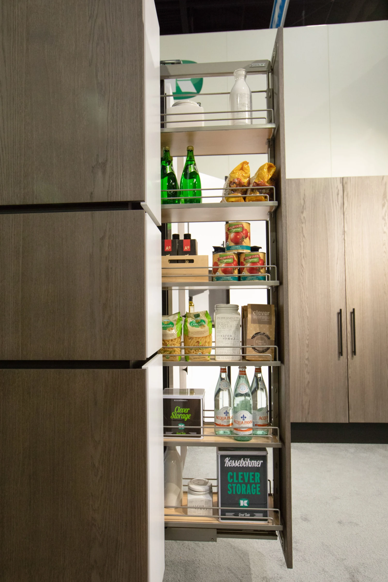 Kessebohmer Dispensa Series 8" Trays For 31-1/2" To 47-1/4" Small Cabinet Pull Out Kit Silver / Maple 4 Kessebohmer Dispensa Series 8" Trays For 31-1/2" To 47-1/4" Small Cabinet Pull Out Kit Silver / Maple - Image 2