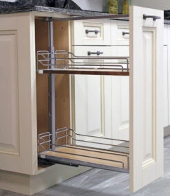 Kessebohmer 11" Wide Trays For 24" To 32" Base Pull Out Cabinet Kit Chrome / Maple