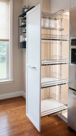 Kessebohmer Dispensa Series 17" Trays For 31-1/2" To 47-1/4" Small Cabinet Pull Out Kit Silver / Maple 31 Kessebohmer Dispensa Series 17" Trays For 31-1/2" To 47-1/4" Small Cabinet Pull Out Kit Silver / Maple -Cabinet Hardware Store kessebohmer ks dsp s17 whi kit 290644 1