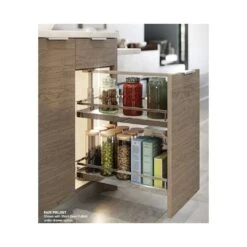 Kessebohmer 17 Wide Trays For 20" To 28" Base Pull Out Cabinet Kit Champagne / Maple 34 Kessebohmer 17 Wide Trays For 20" To 28" Base Pull Out Cabinet Kit Champagne / Maple -Cabinet Hardware Store kessebohmer ks short base17 chr kit 290644