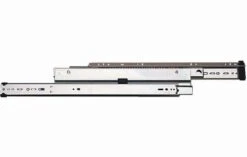 Knape And Vogt 8505 Series 18 Inch Over Travel Side Mount Ball Bearing Drawer Slides With 150 Pound Weight Capacity And Quick Disconnect - Pair Anochrome