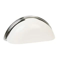 Lews Hardware Metal Bin Pull 3 Inch Center To Center Cup Cabinet Pull Candy Red / Polished Chrome -Cabinet Hardware Store lews hardware 29 503 2277643