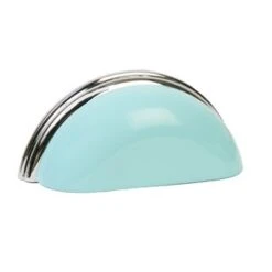 Lews Hardware Metal Bin Pull 3 Inch Center To Center Cup Cabinet Pull Candy Red / Polished Chrome -Cabinet Hardware Store lews hardware 29 510 2277643