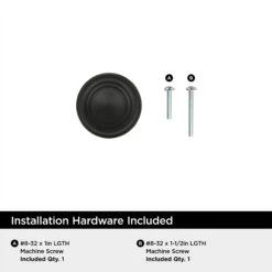 Miseno Greenwich 1-5/16 Inch Mushroom Cabinet Knob - Pack Of 10 Matte Black -Cabinet Hardware Store miseno mcktk1131 10pk alternate image 605