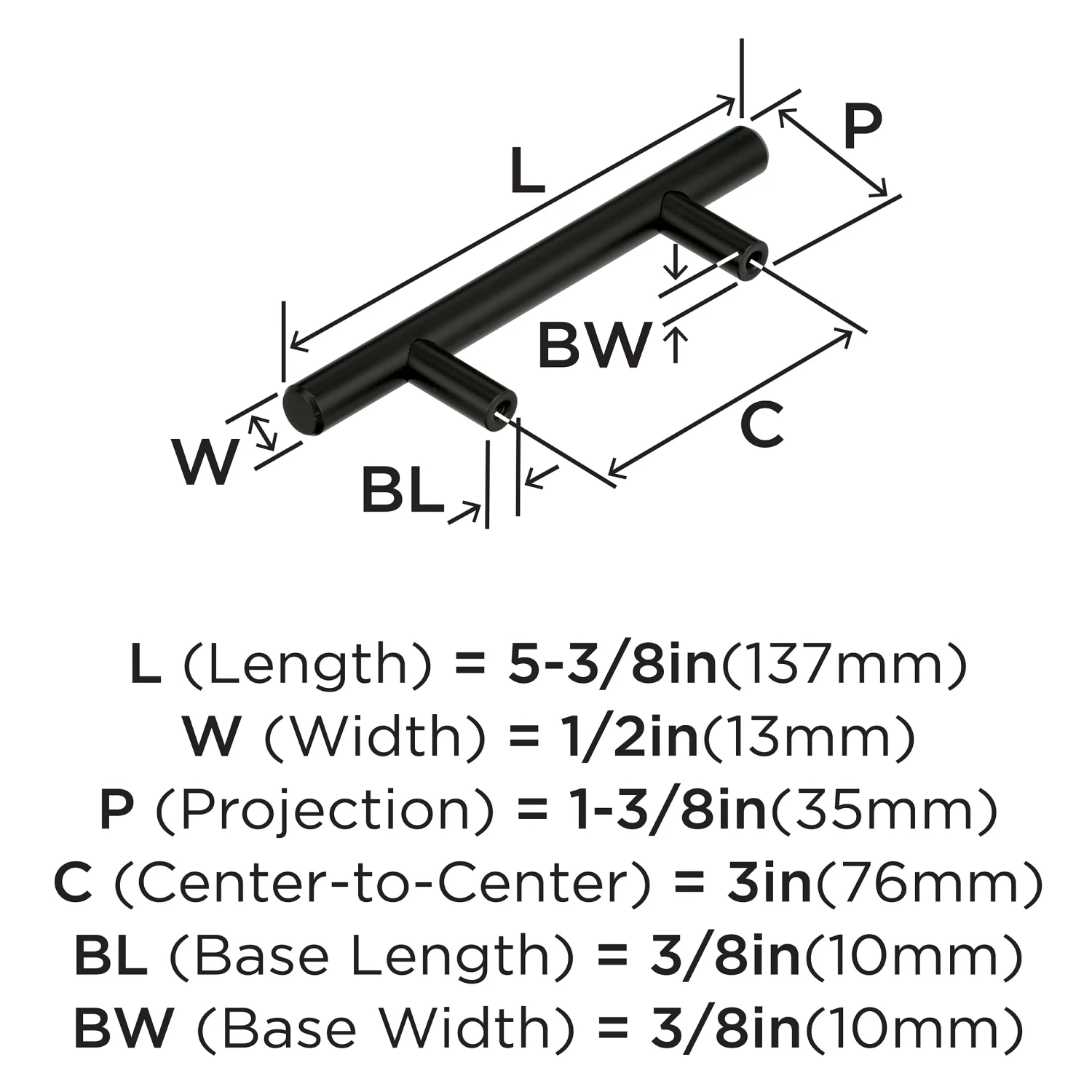 Miseno Springfield 3 Inch Center To Center Bar Cabinet Pull - Pack Of 25 Black Bronze 5 Miseno Springfield 3 Inch Center To Center Bar Cabinet Pull - Pack Of 25 Black Bronze - Image 3