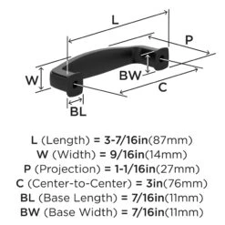 Miseno Guynn 3 Inch Center To Center Handle Cabinet Pull - Pack Of 10 Matte Black 16 Miseno Guynn 3 Inch Center To Center Handle Cabinet Pull - Pack Of 10 Matte Black -Cabinet Hardware Store miseno mcptp3300 10pk alternate image 995