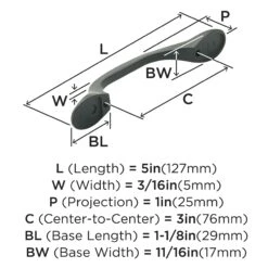 Miseno Alamanor 3 Inch Center To Center Handle Cabinet Pull - Pack Of 10 Polished Chrome -Cabinet Hardware Store miseno mcptrp6300 10pk alternate image 1139