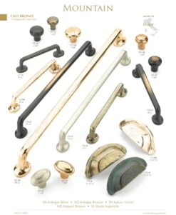 Schaub And Company Mountain 1-3/8" Rustic Ridged Mushroom Solid Bronze Cabinet Knob - Made In Italy Italian Nickel -Cabinet Hardware Store mountain 1 4