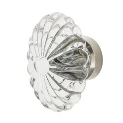 Nostalgic Warehouse Vintage Oval Crystal Flower 1 3/16" Cabinet Knob Polished Nickel