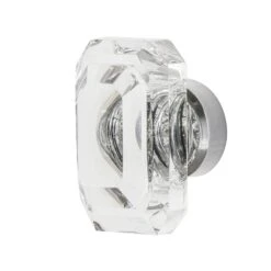 Nostalgic Warehouse Vintage Glam Baguette 1-9/16" Rectangular Faceted Crystal Cabinet Knob Bright Chrome