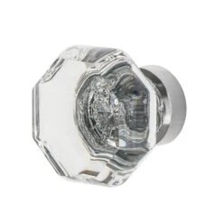 Nostalgic Warehouse Vintage Waldorf 1-3/8" Octagon Faceted Crystal Cabinet Knob Antique Pewter -Cabinet Hardware Store nostalgic warehouse 750035 5687067