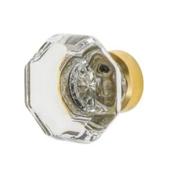 Nostalgic Warehouse Vintage Waldorf 1-3/8" Octagon Faceted Crystal Cabinet Knob Antique Pewter -Cabinet Hardware Store nostalgic warehouse 750036 5687067
