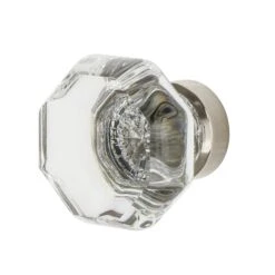 Nostalgic Warehouse Vintage Waldorf 1-3/8" Octagon Faceted Crystal Cabinet Knob Antique Pewter -Cabinet Hardware Store nostalgic warehouse 750037 5687067