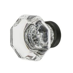 Nostalgic Warehouse Vintage Waldorf 1-3/8" Octagon Faceted Crystal Cabinet Knob Antique Pewter -Cabinet Hardware Store nostalgic warehouse 750039 5687067
