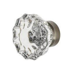 Nostalgic Warehouse Crystal 1-3/8 Inch Mushroom Cabinet Knob Satin Nickel -Cabinet Hardware Store nostalgic warehouse 755387 5687067